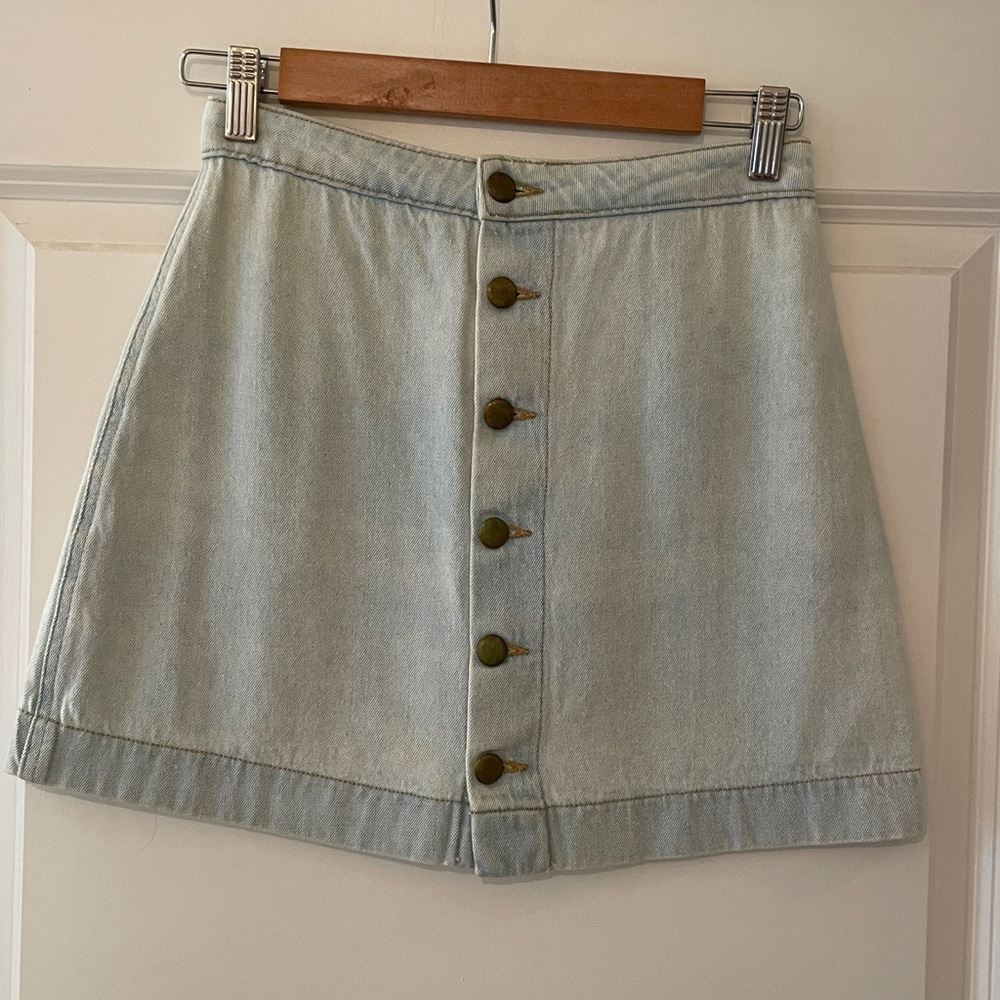 American Apparel Light Blue Denim Skirt